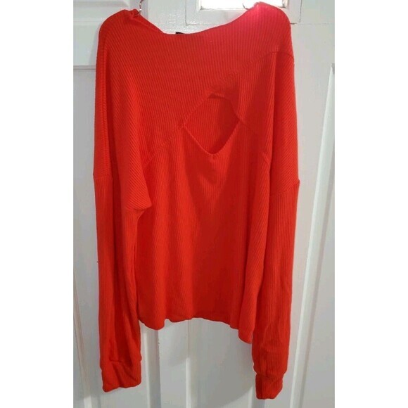 LNA | NWT Women’s 1X Tomato‎ Ribbed Top Sweater Cut Out - Picture 1 of 5